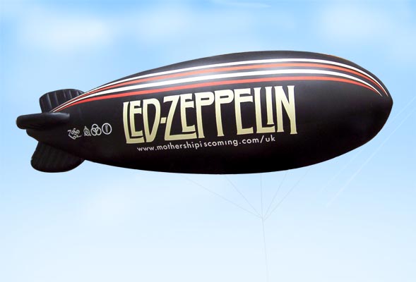 Led Zep blimp flying over London