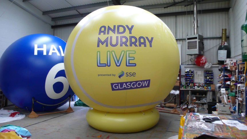 Giant tennis ball for Andy Murray event