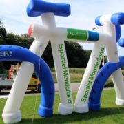 Inflatable bike erected on cycle race route