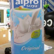 Inflatable tetra pak Alpro Soya milk in workshop