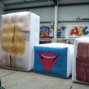 Testing inflatable art in our workshop