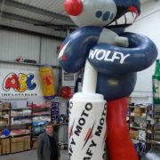 Huge Wolfy inflatable character and man