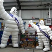 2 sizes of Michelin Man in ABC Inflatables workshop
