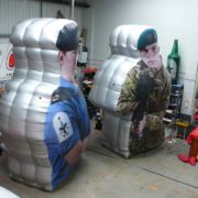 Inflatables with photographic printing of military personnel