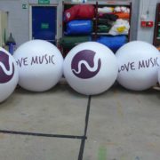 5 "Love Music" pushballs for a festival