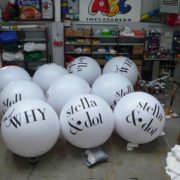 10 white push balls for stella & dot in our workshop