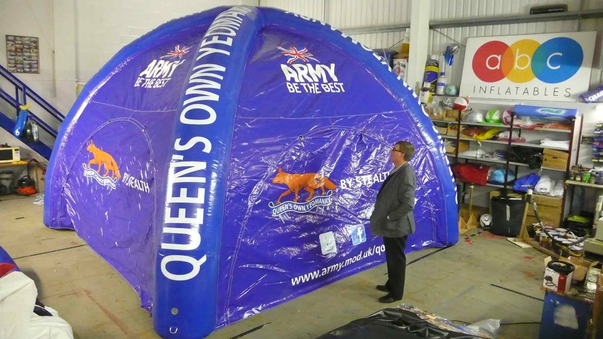 inflatable British Army tent