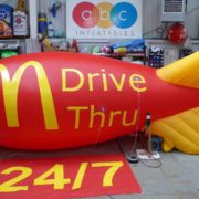 Branded MacDonalds Drive Thru site marking blimp