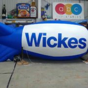 Blue blimp for Wickes in the ABC Inflatables workshop
