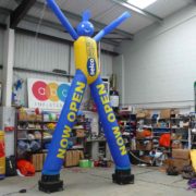 2-legged sky dancer with Selco branding in ABC Inflatables workshop