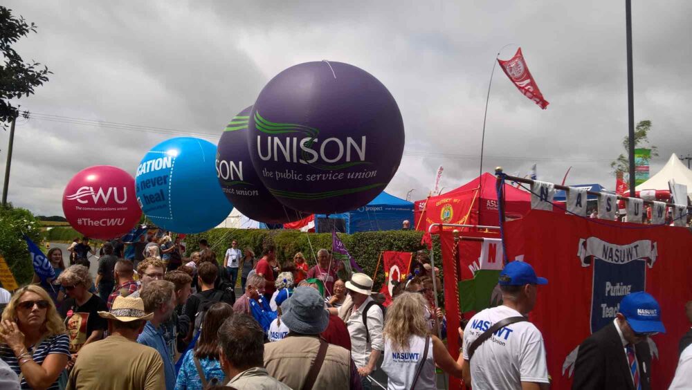 Exhibition spheres for CWU, Unison and NUT