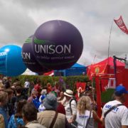 Exhibition spheres for CWU, Unison and NUT