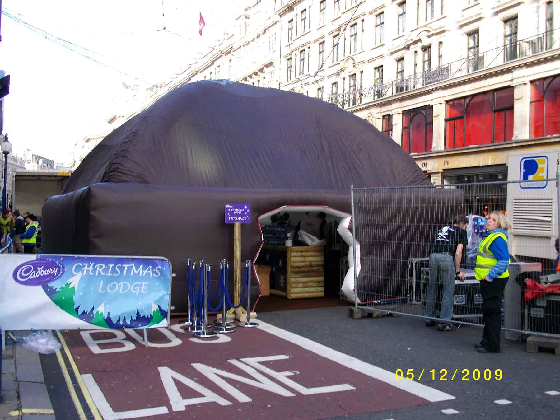 Cadbury Christmas lodge by ABC Inflatables