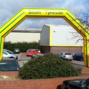 Custom shape inflatable arch for South Tyneside