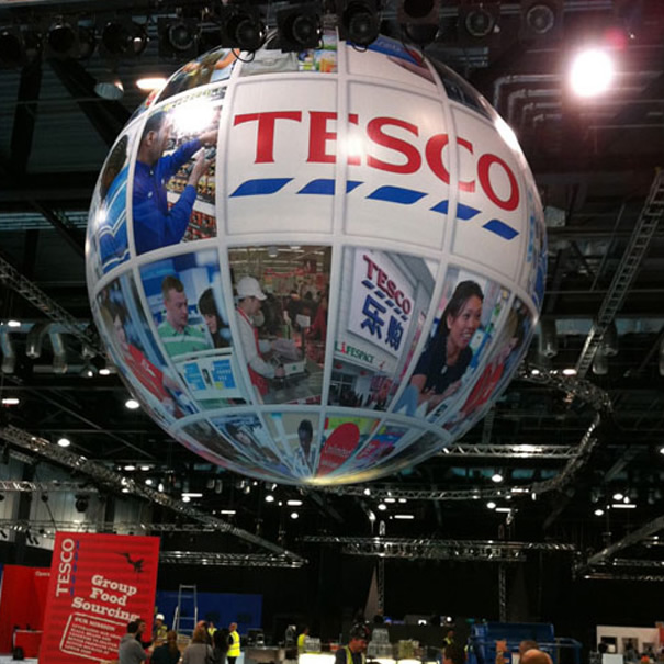 printed exhibition sphere for Tesco