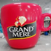 Giant inflatable Grand Mère coffee cup