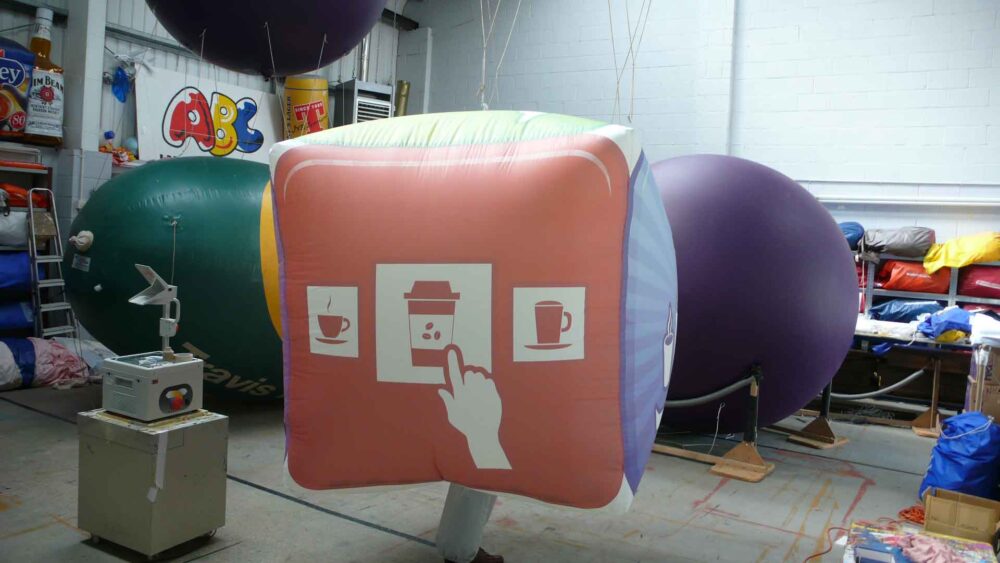 Walkabout inflatable costume cube shaped