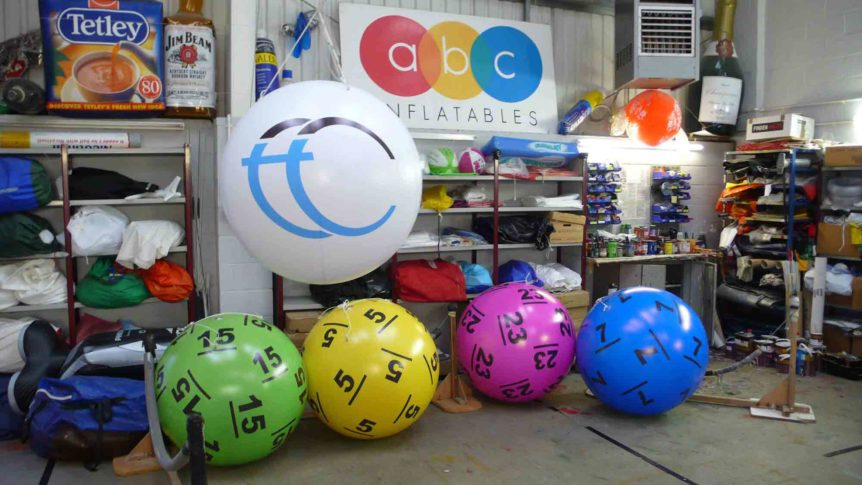 exhibition inflatables lotto balls in our workshop