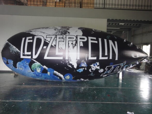 led zeppelin blimp with album artwork