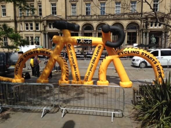 giant inflatable bike in leeds