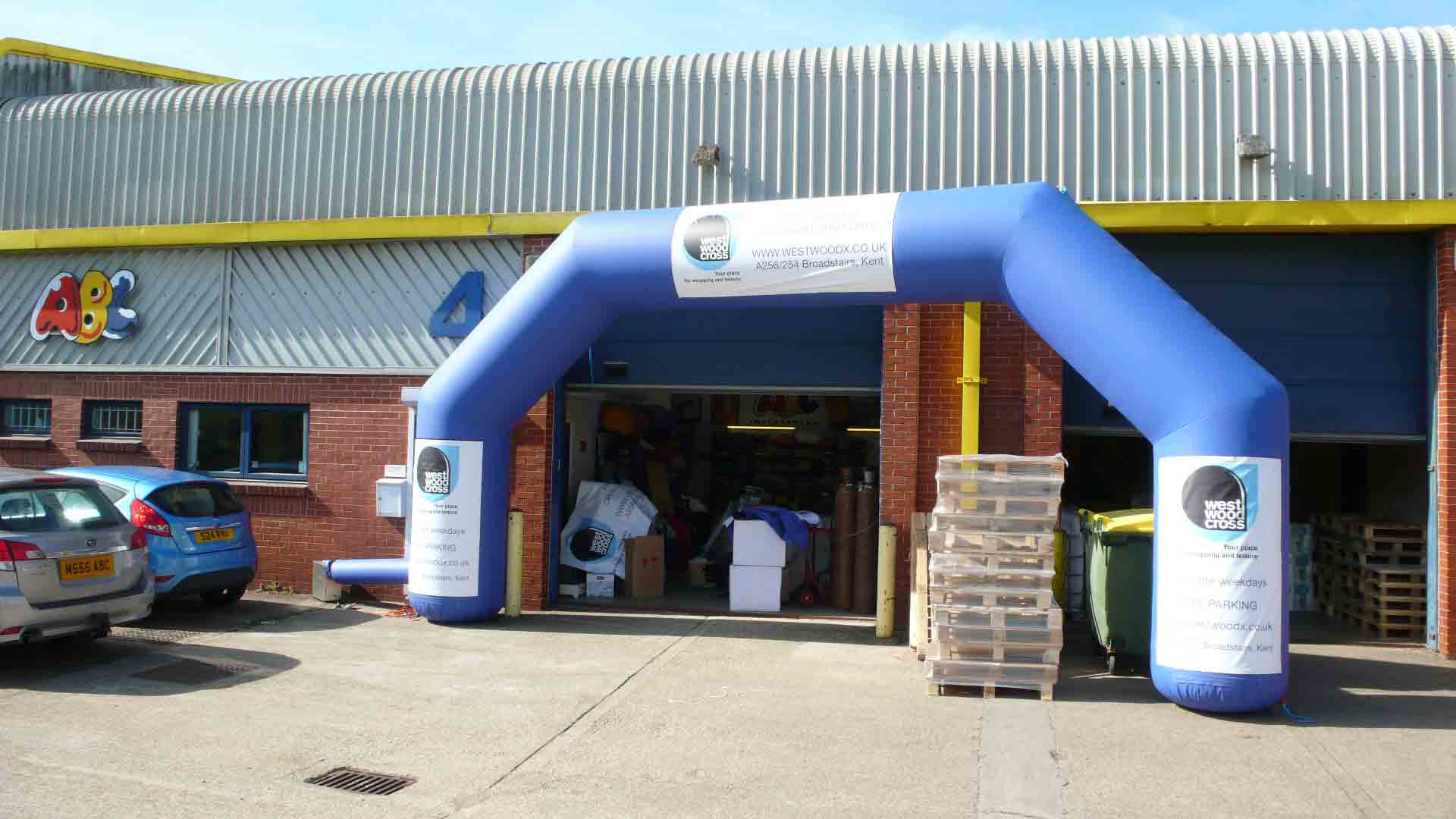 Inflatable blue arch for rent