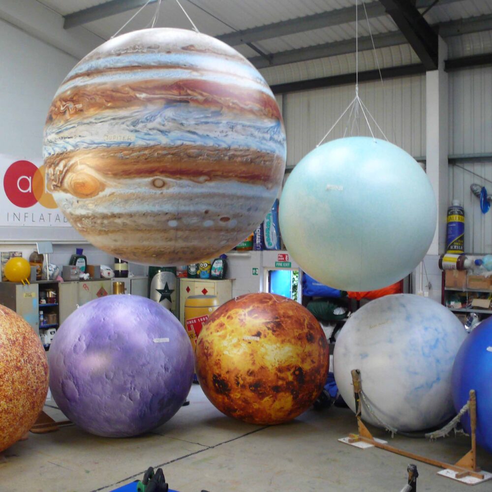 ABC inflatable spheres like planets